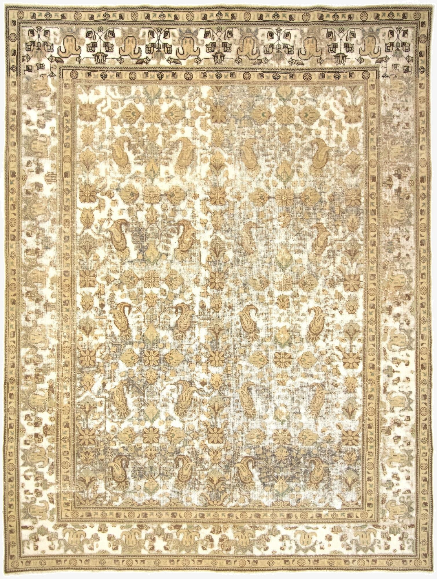 8' 4 x 11' 6  Hand Knotted Vintage Royal Persian Wool Rug