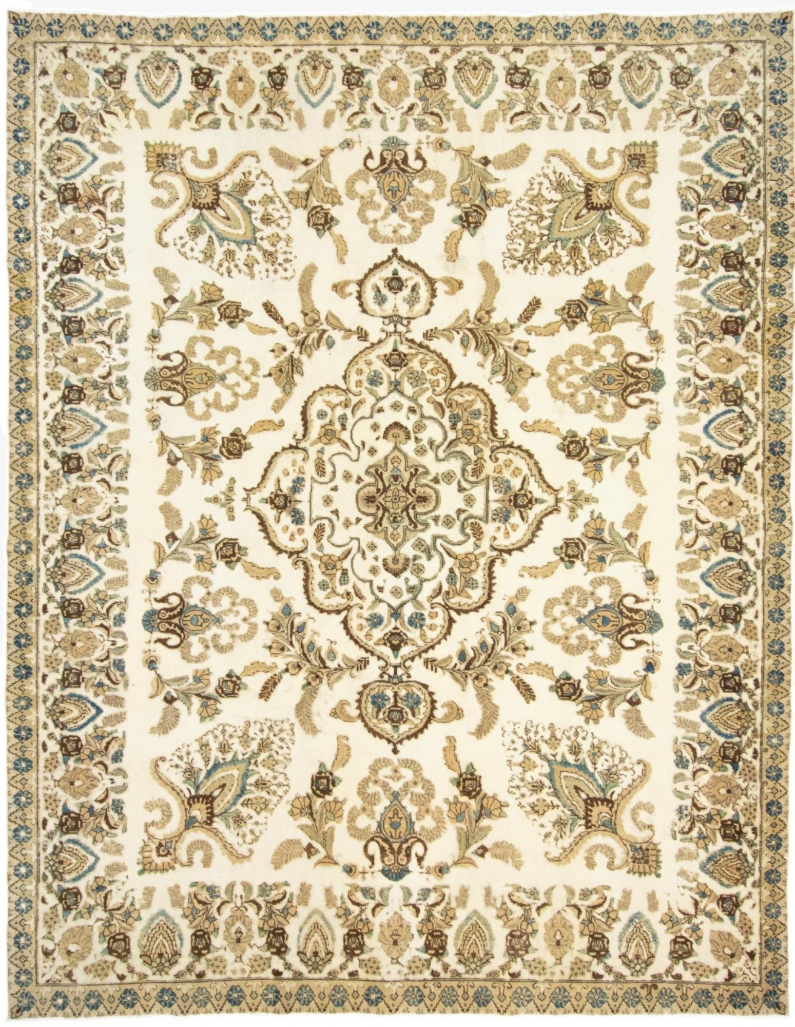 9' 11 x 12' 8  Hand Knotted Vintage Royal Persian Wool Rug