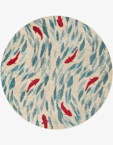 Beige Washable Amalfi Round Rug