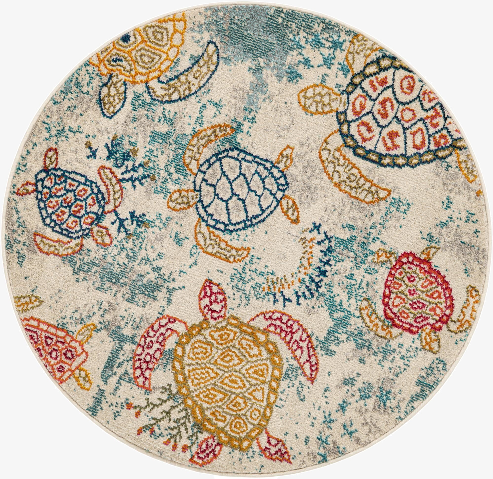 4' x 4' Washable Amalfi Round Rug