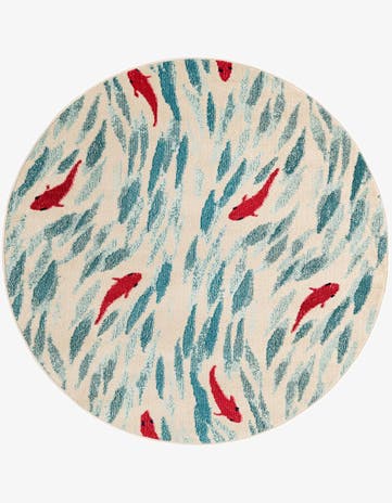 Beige Washable Amalfi Round Rug