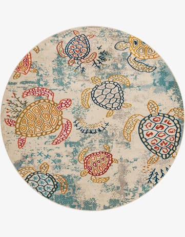Beige Washable Amalfi Round Rug