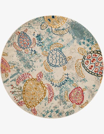 Beige Washable Amalfi Round Rug