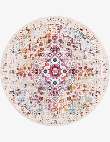 Beige Amulet Round Rug