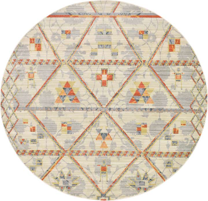 6' x 6' Aqua Round Rug