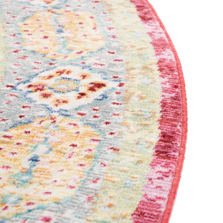 6' x 6' Aqua Round Rug