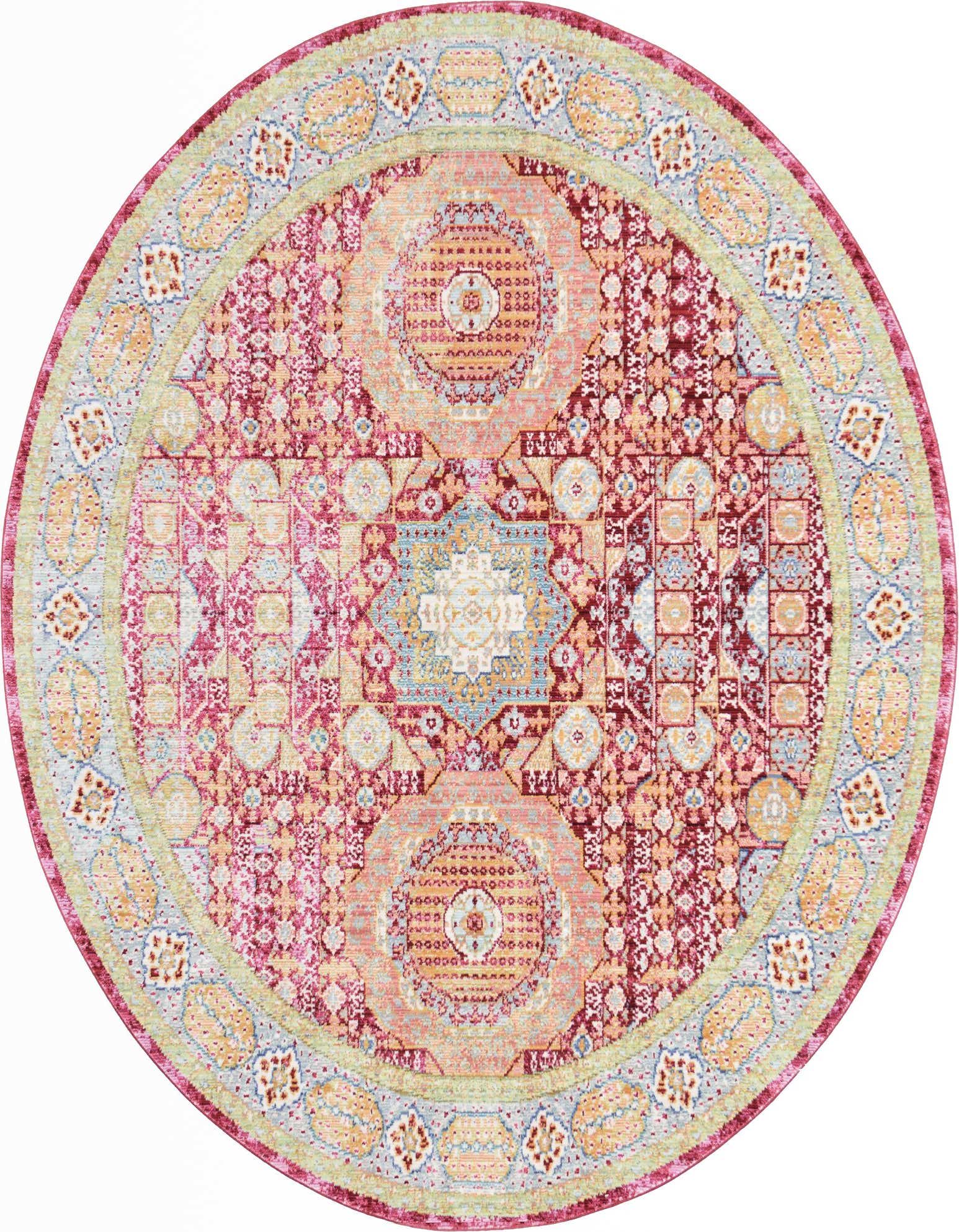6' x 6' Aqua Round Rug