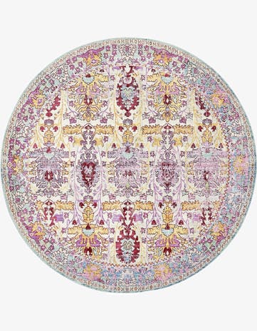 Beige Aqua Round Rug