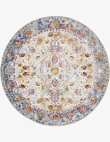 8' x 8' Aqua Round Rug
