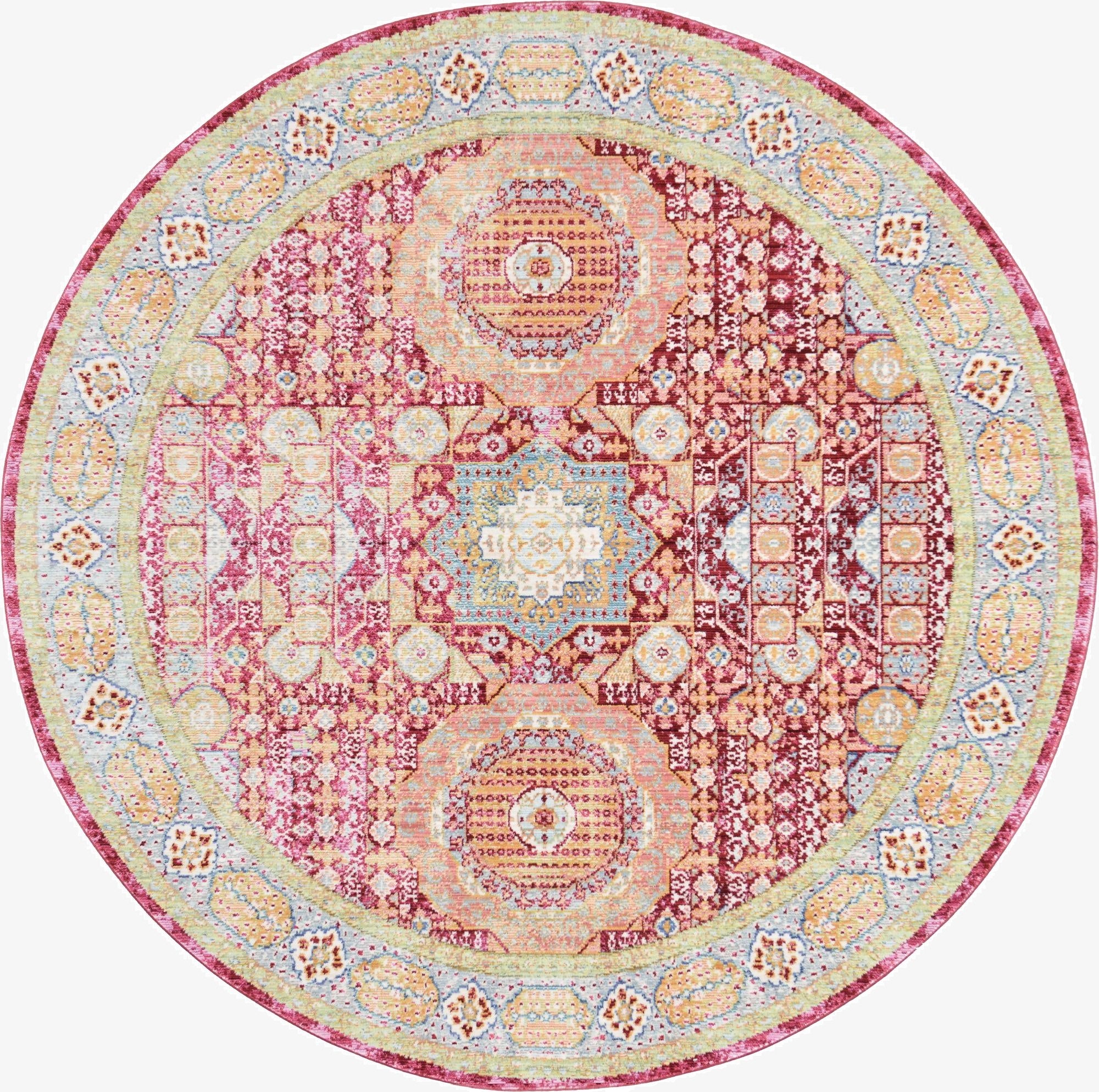 6' x 6' Aqua Round Rug