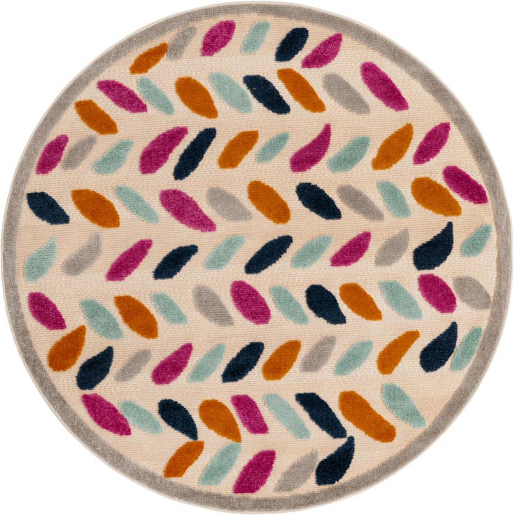 Detail image of 5' 3 x 5' 3 Easy-Clean Aruba Indoor / Outdoor Round Rug