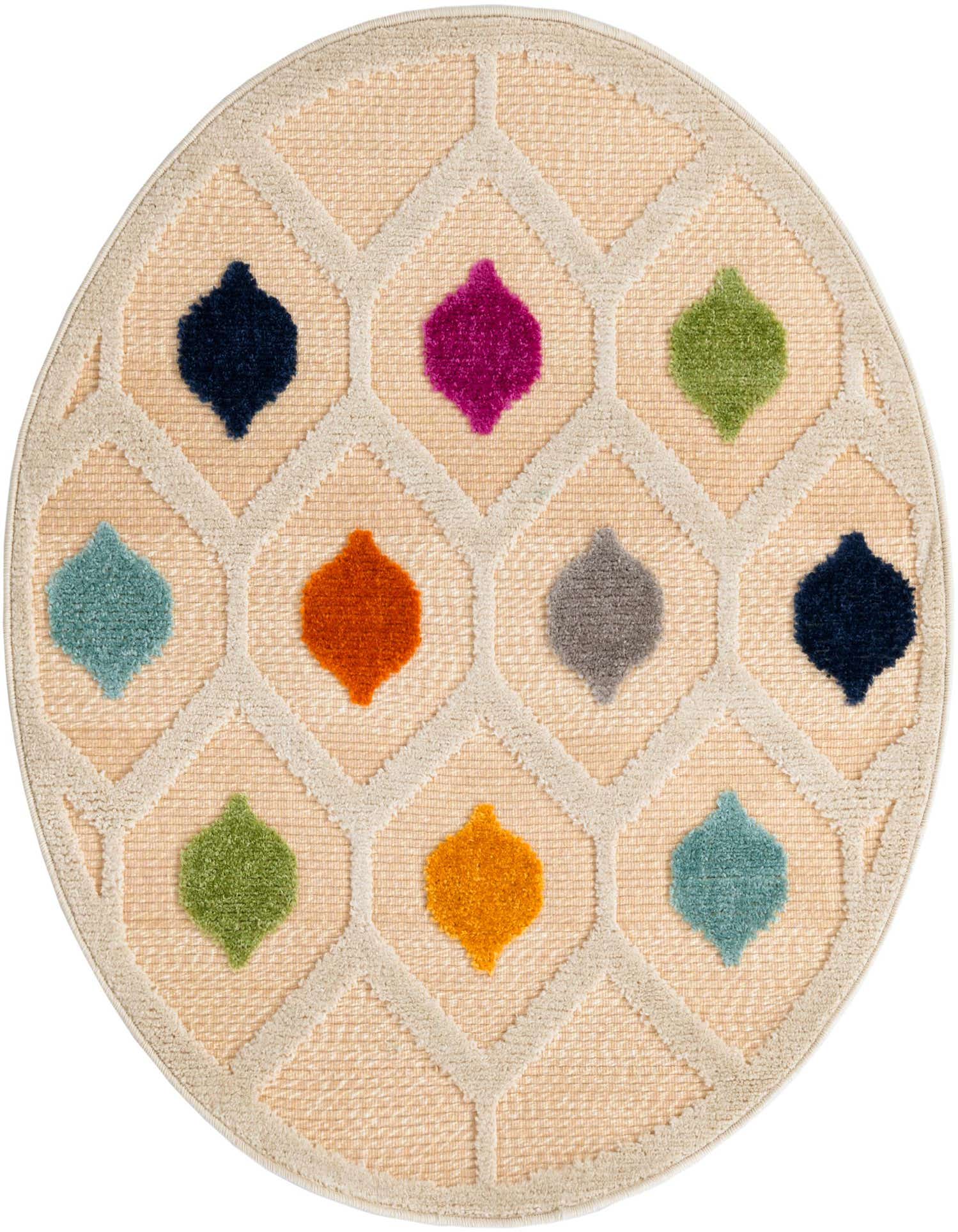 3' 3 x 3' 3 Easy-Clean Aruba Indoor / Outdoor Round Rug