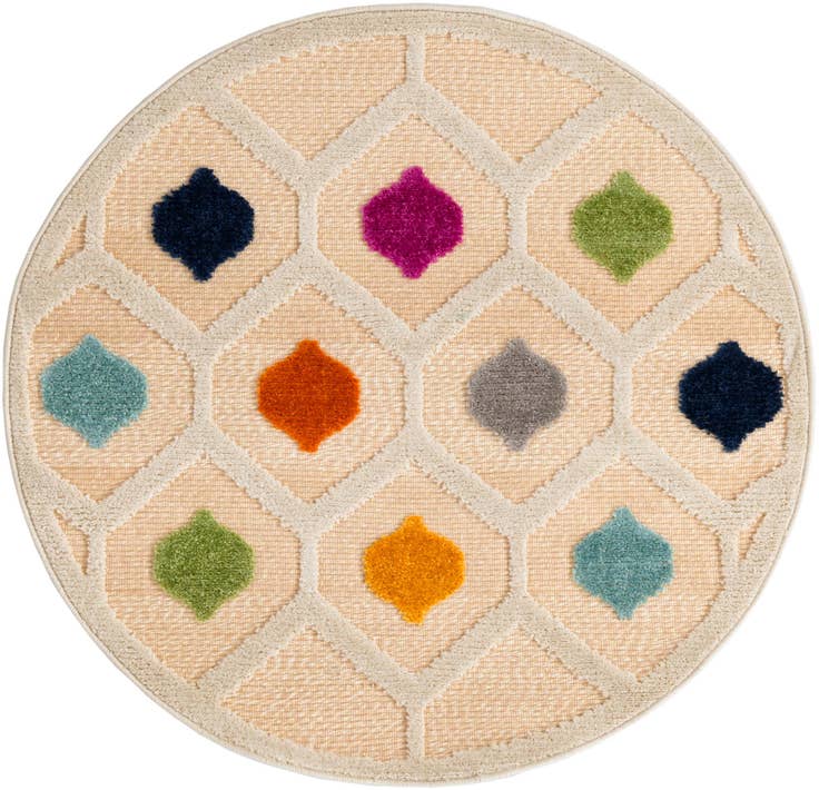 Detail image of 3' 3 x 3' 3 Easy-Clean Aruba Indoor / Outdoor Round Rug