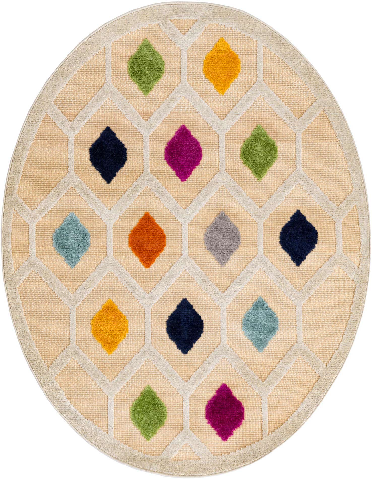 5' 3 x 5' 3 Easy-Clean Aruba Indoor / Outdoor Round Rug