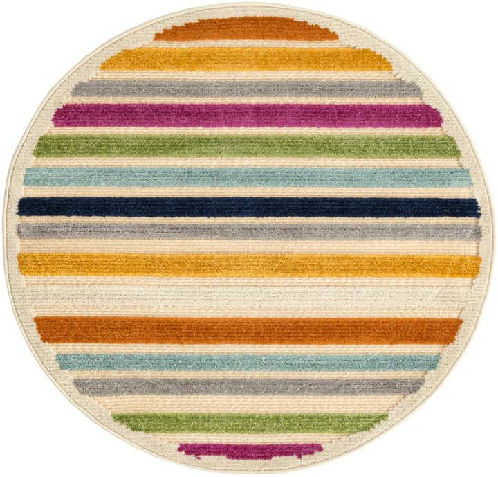 3' 3 x 3' 3 Easy-Clean Aruba Indoor / Outdoor Round Rug