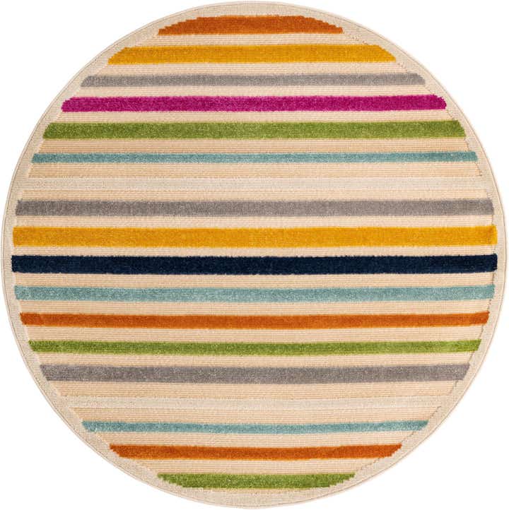 5' 3 x 5' 3 Easy-Clean Aruba Indoor / Outdoor Round Rug