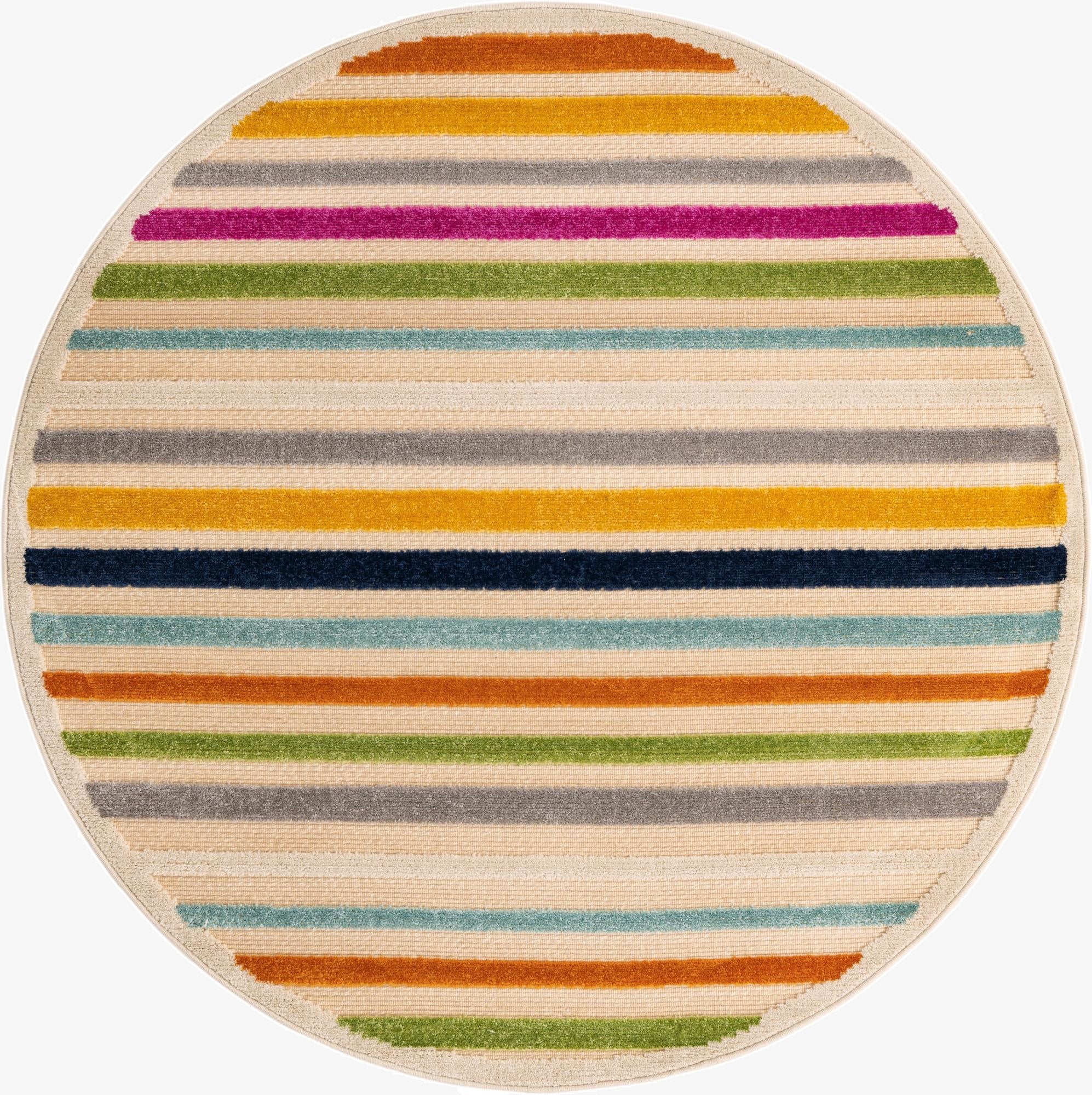 5' 3 x 5' 3  Washable Aruba Indoor / Outdoor Round Rug