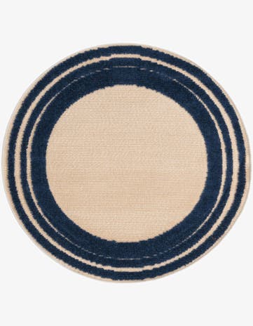 Beige Easy-Clean Aruba Indoor / Outdoor Round Rug