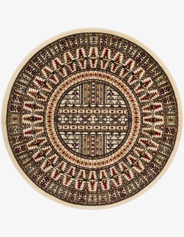 Beige Bokhara Round Rug