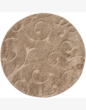 4' x 4' Botanical Shag Round Rug