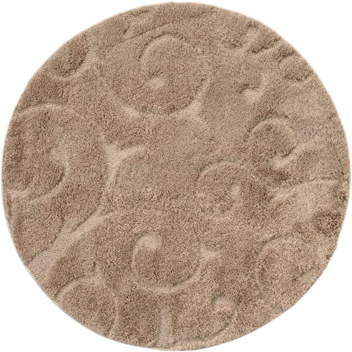 4' x 4' Botanical Shag Round Rug