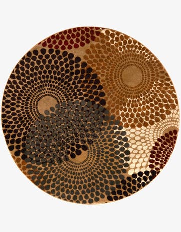 Beige Cafe Round Rug