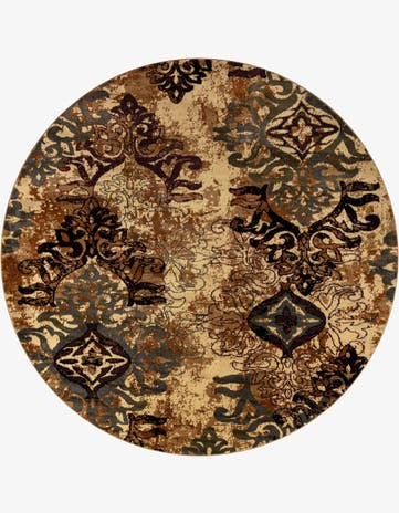 Beige Cafe Round Rug