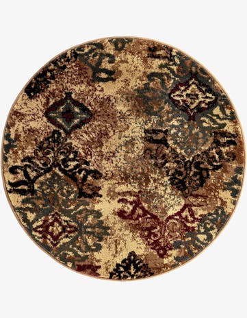 Beige Cafe Round Rug