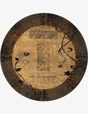 Beige Cafe Round Rug