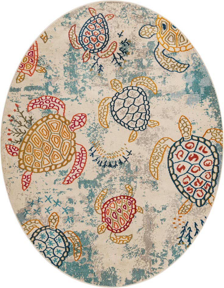 Detail image of 7' 10 x 7' 10 Washable Capri Round Rug