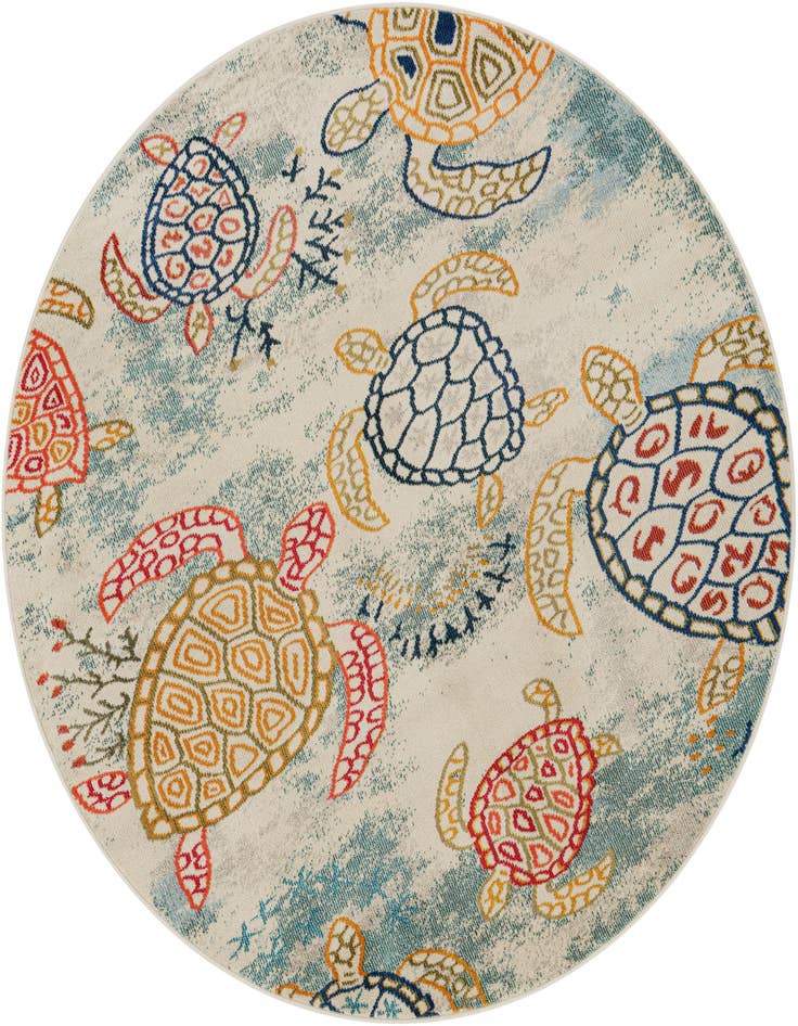 Detail image of 7' 1 x 7' 1 Washable Capri Round Rug