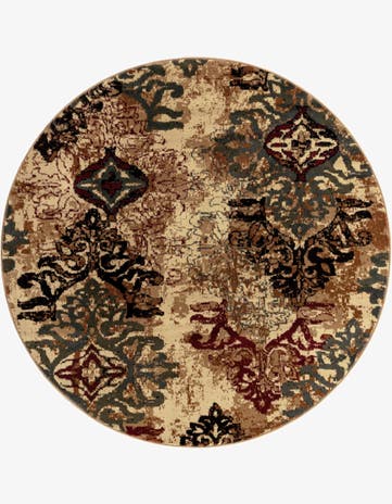 Beige Coffee Shop Round Rug