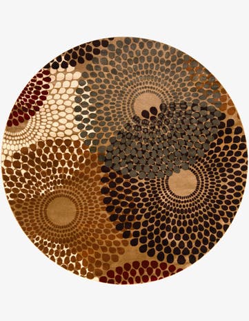 Beige Coffee Shop Round Rug