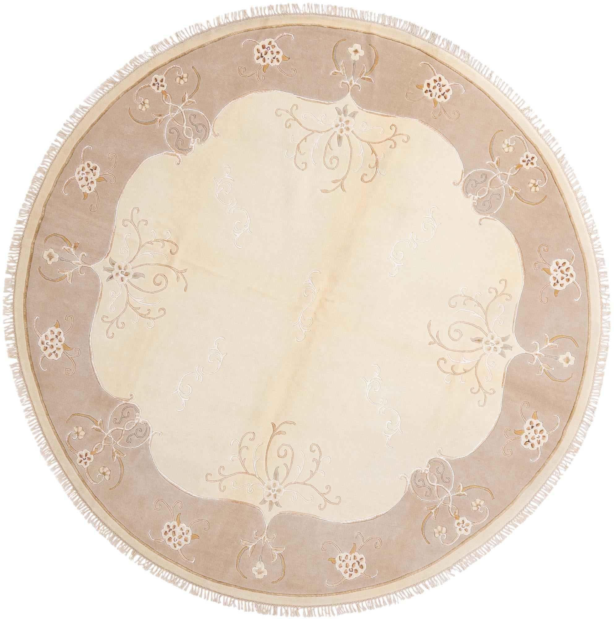 9' 11 x 9' 11 Hand Knotted Darya Wool Round Rug