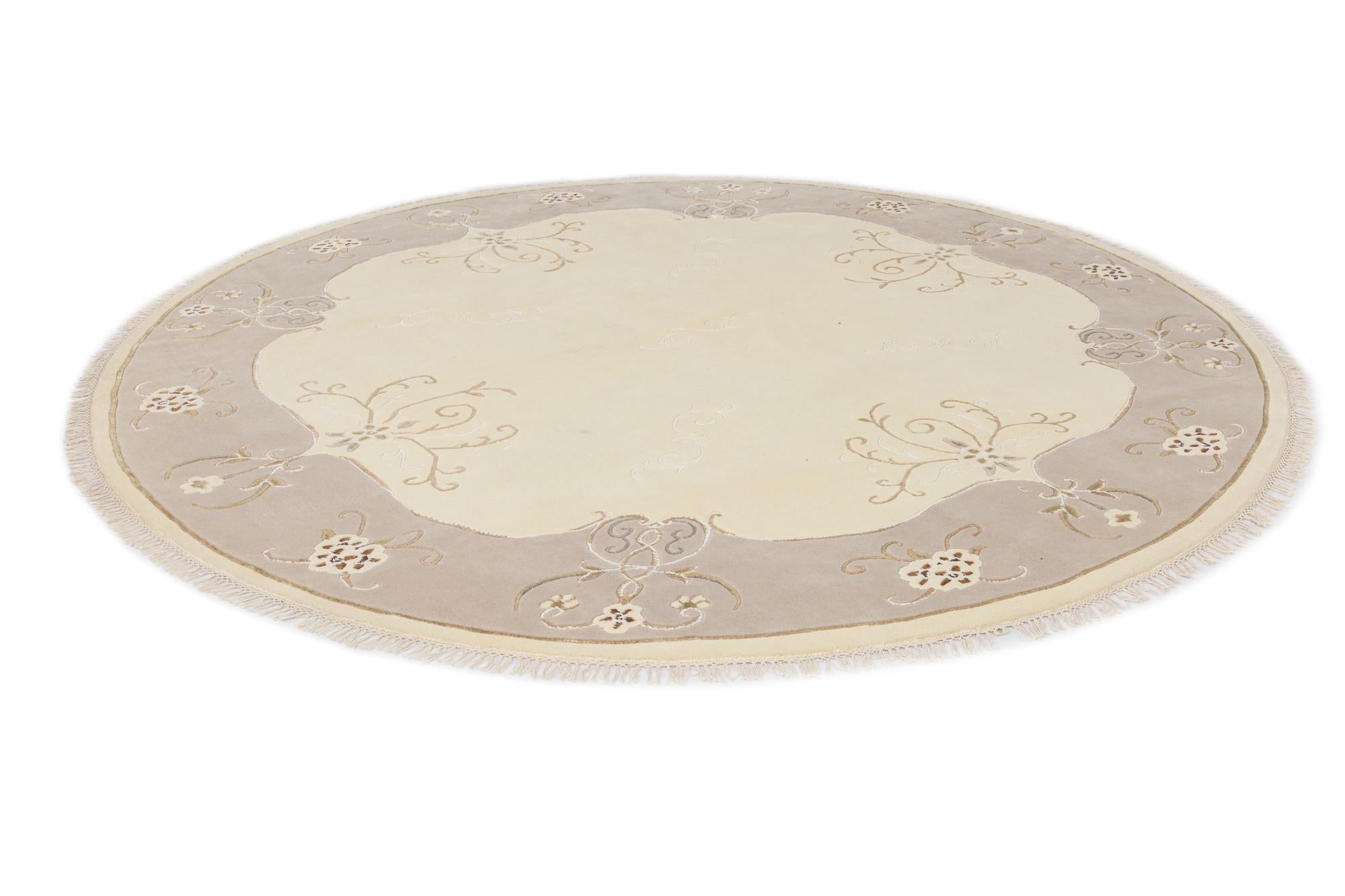 9' 10 x 9' 10 Hand Knotted Darya Wool Round Rug