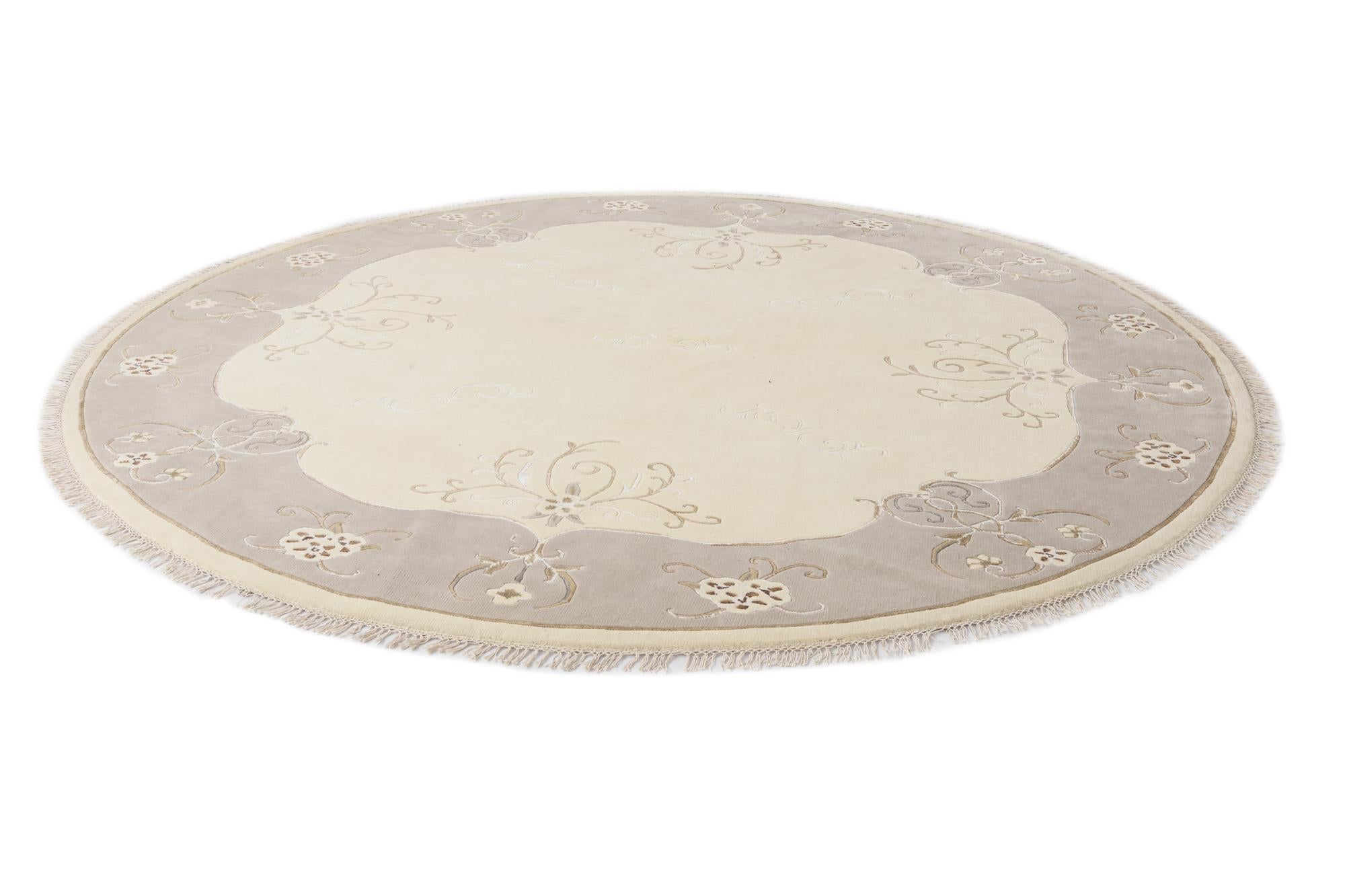 9' 10 x 9' 10 Hand Knotted Darya Wool Round Rug