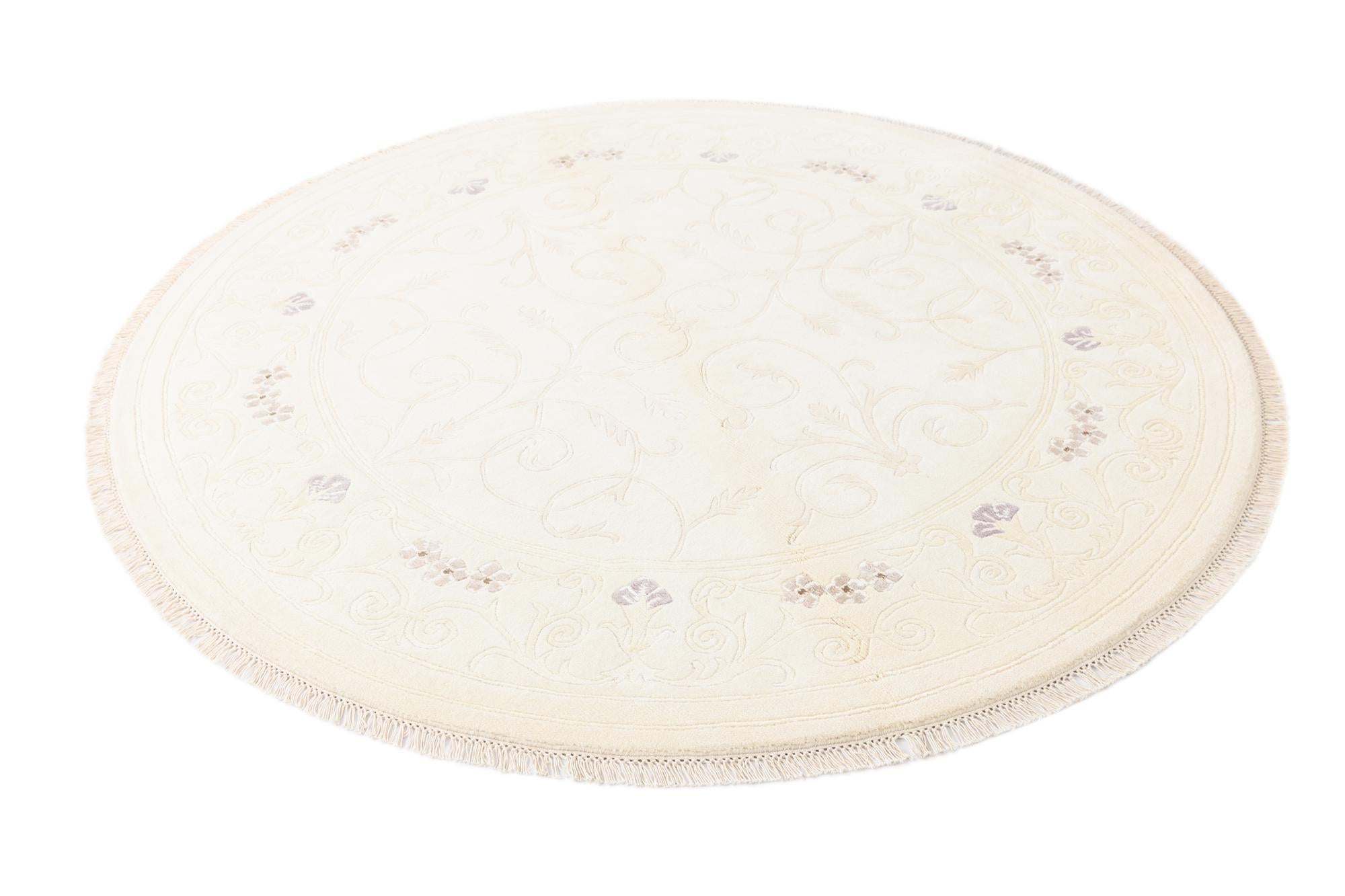 6' 7 x 6' 7 Hand Knotted Darya Wool Round Rug