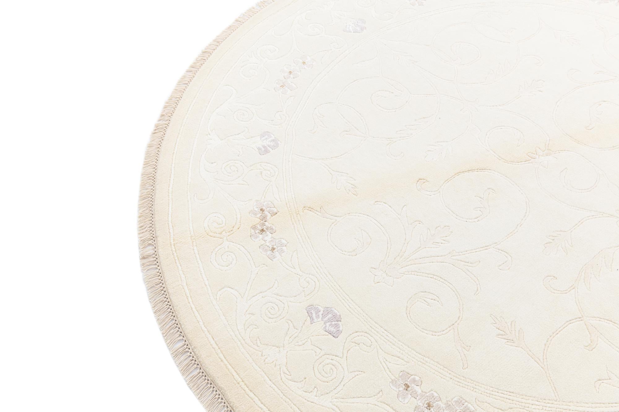 6' 7 x 6' 7 Hand Knotted Darya Wool Round Rug