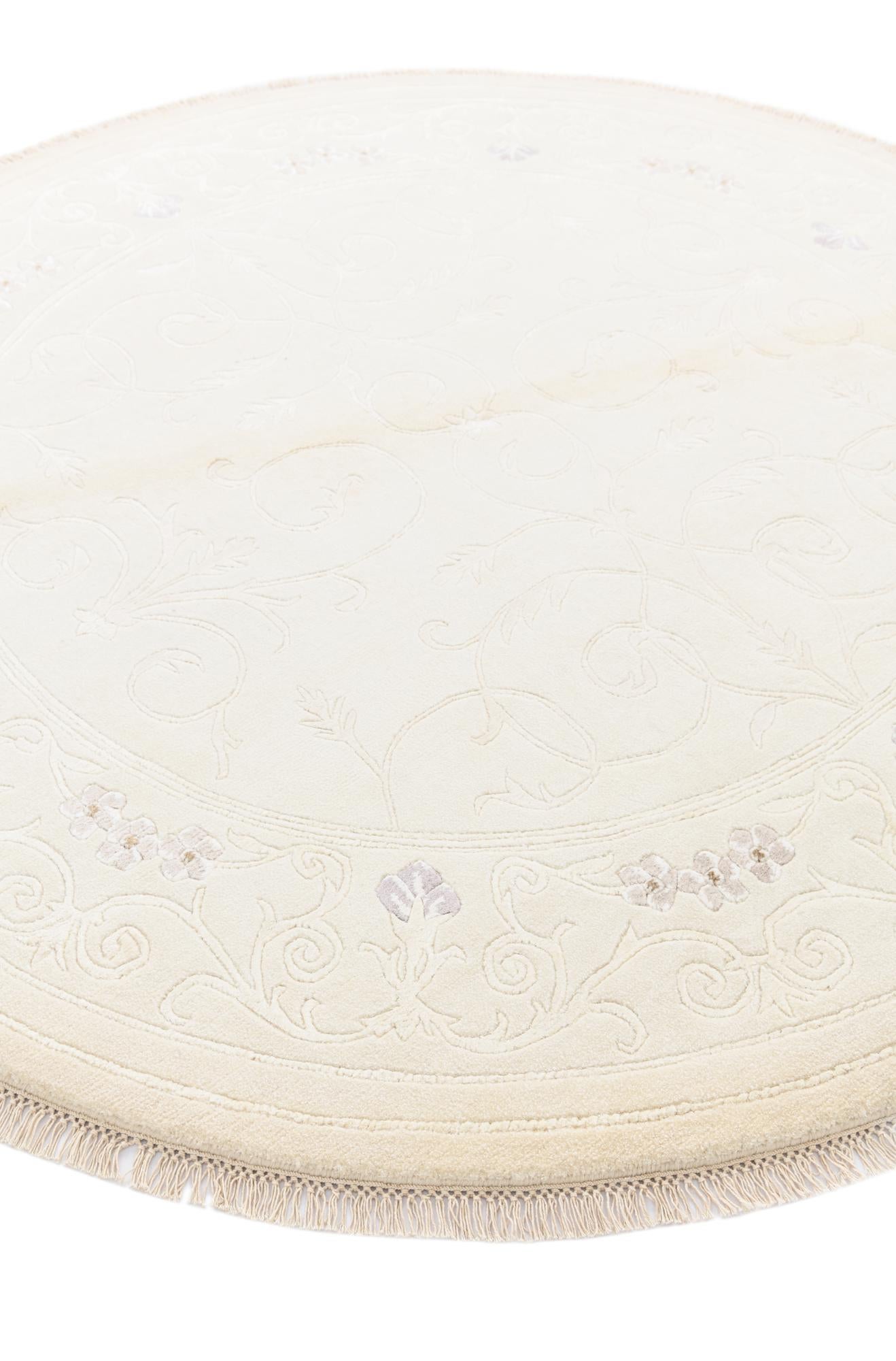 6' 7 x 6' 7 Hand Knotted Darya Wool Round Rug
