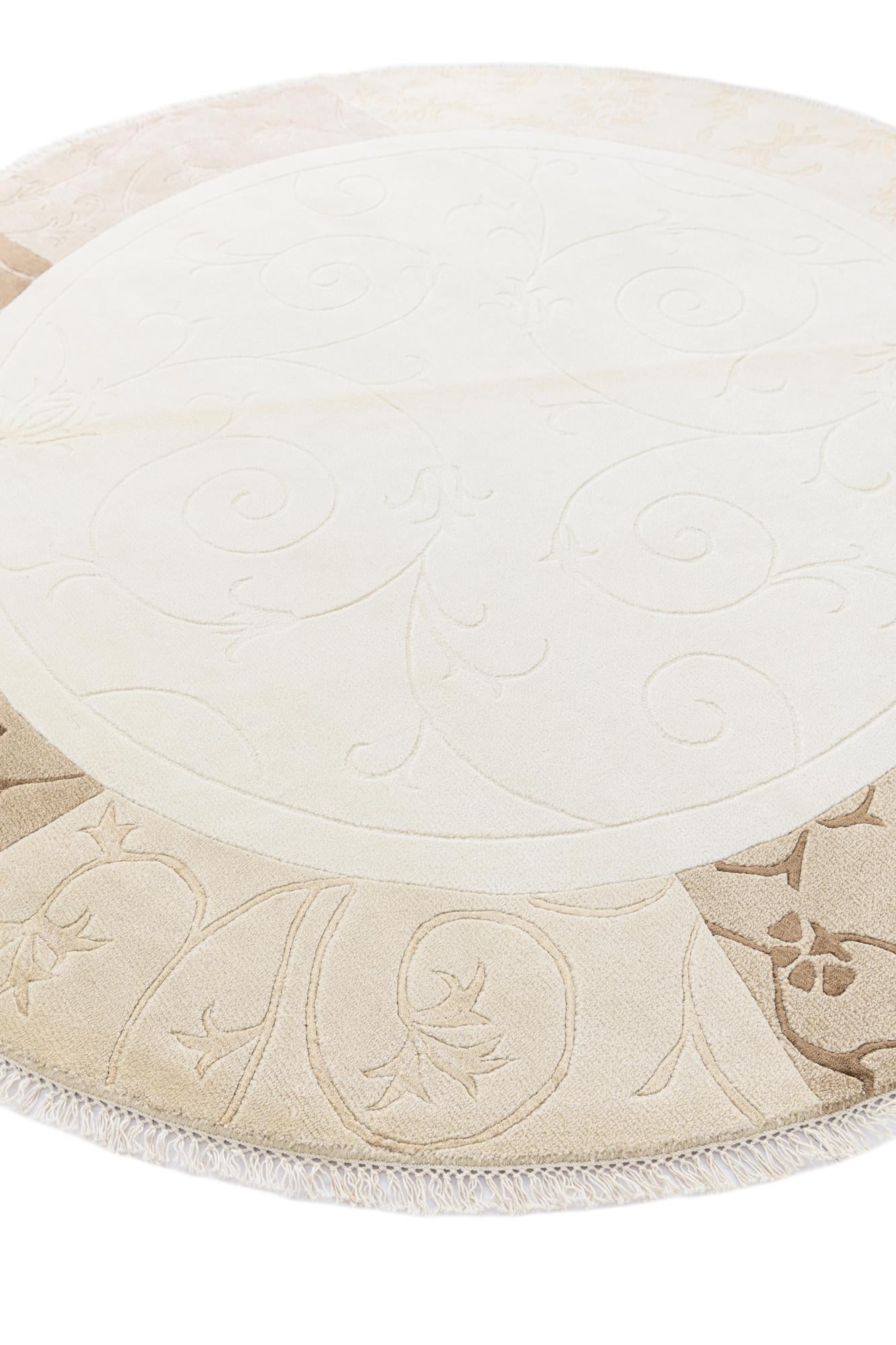 6' 5 x 6' 5 Hand Knotted Darya Wool Round Rug