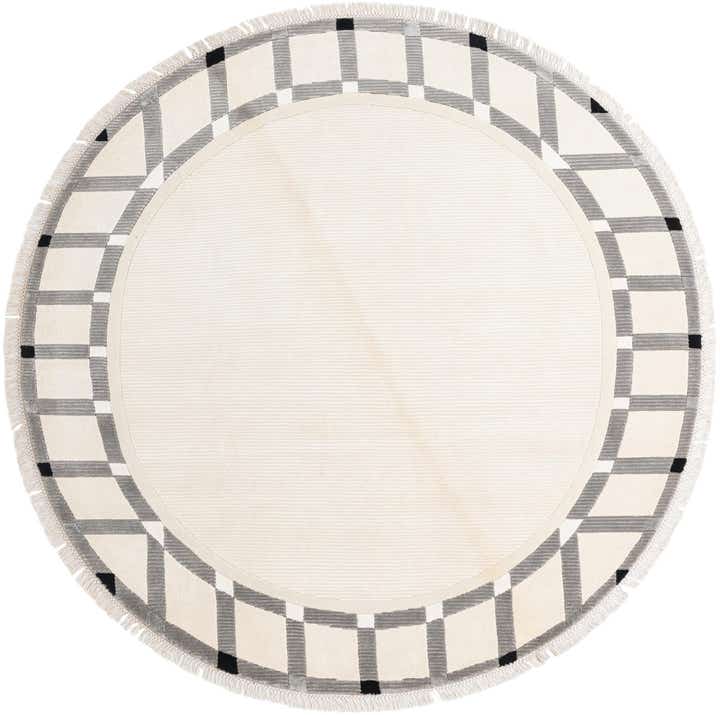 6' 7 x 6' 7 Hand Knotted Darya Wool Round Rug