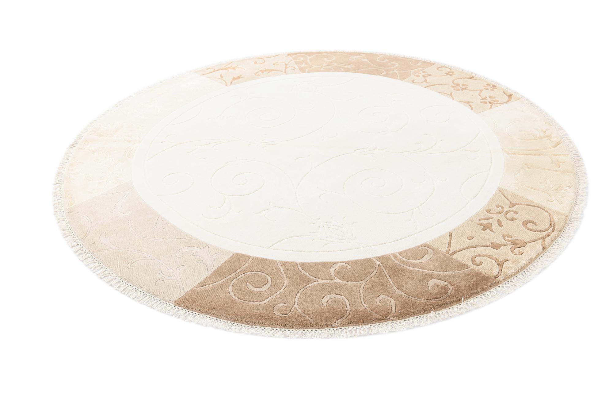 6' 7 x 6' 7 Hand Knotted Darya Wool Round Rug