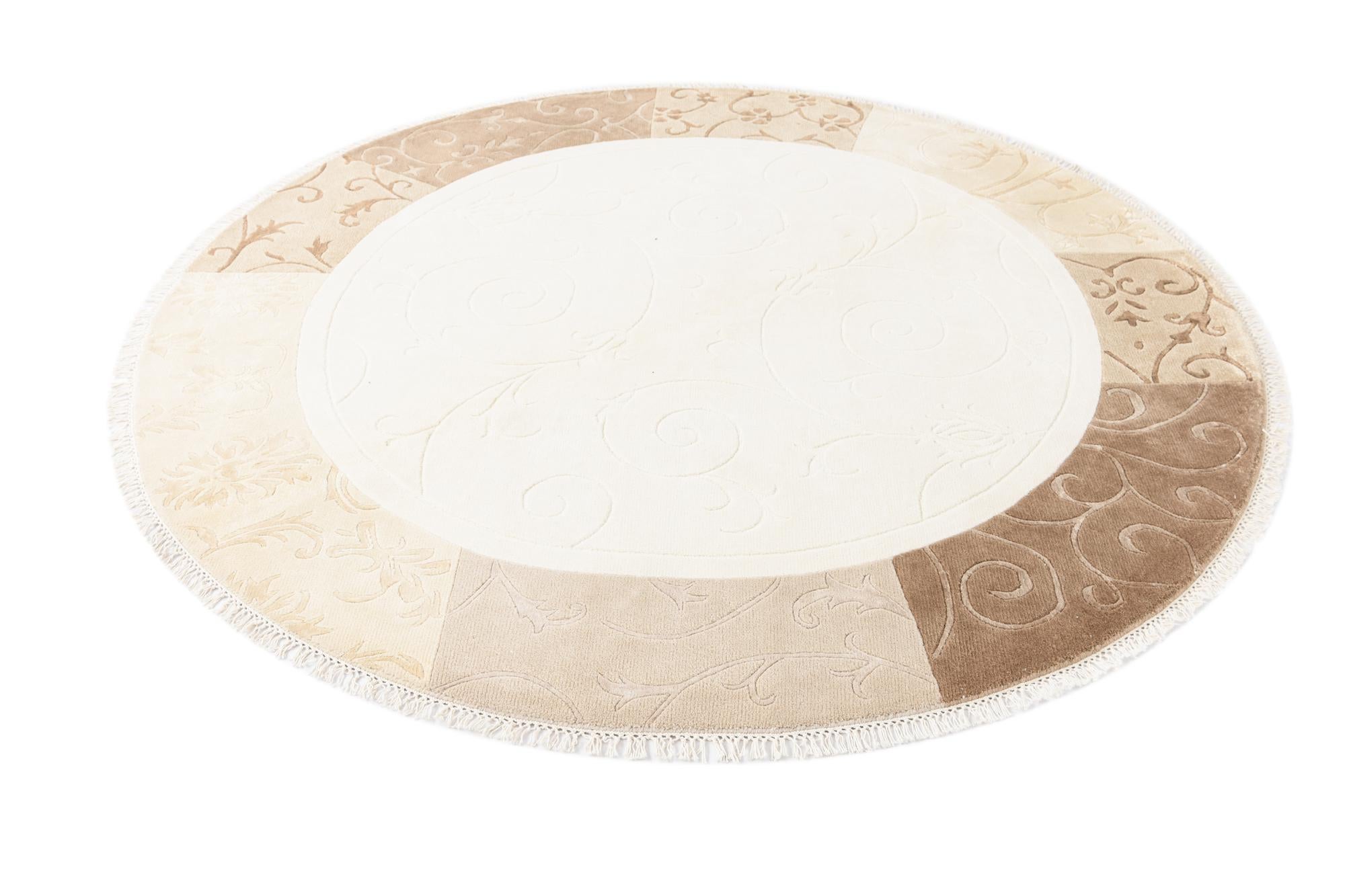 6' 7 x 6' 7 Hand Knotted Darya Wool Round Rug