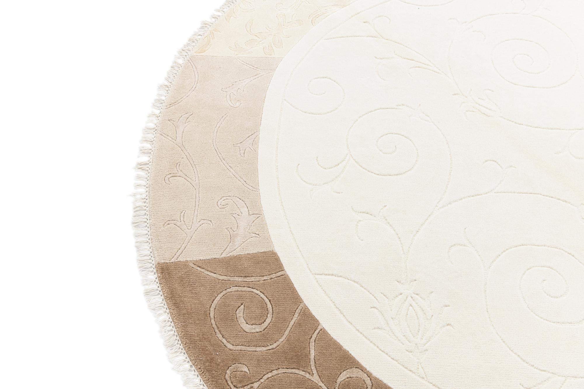 6' 7 x 6' 7 Hand Knotted Darya Wool Round Rug