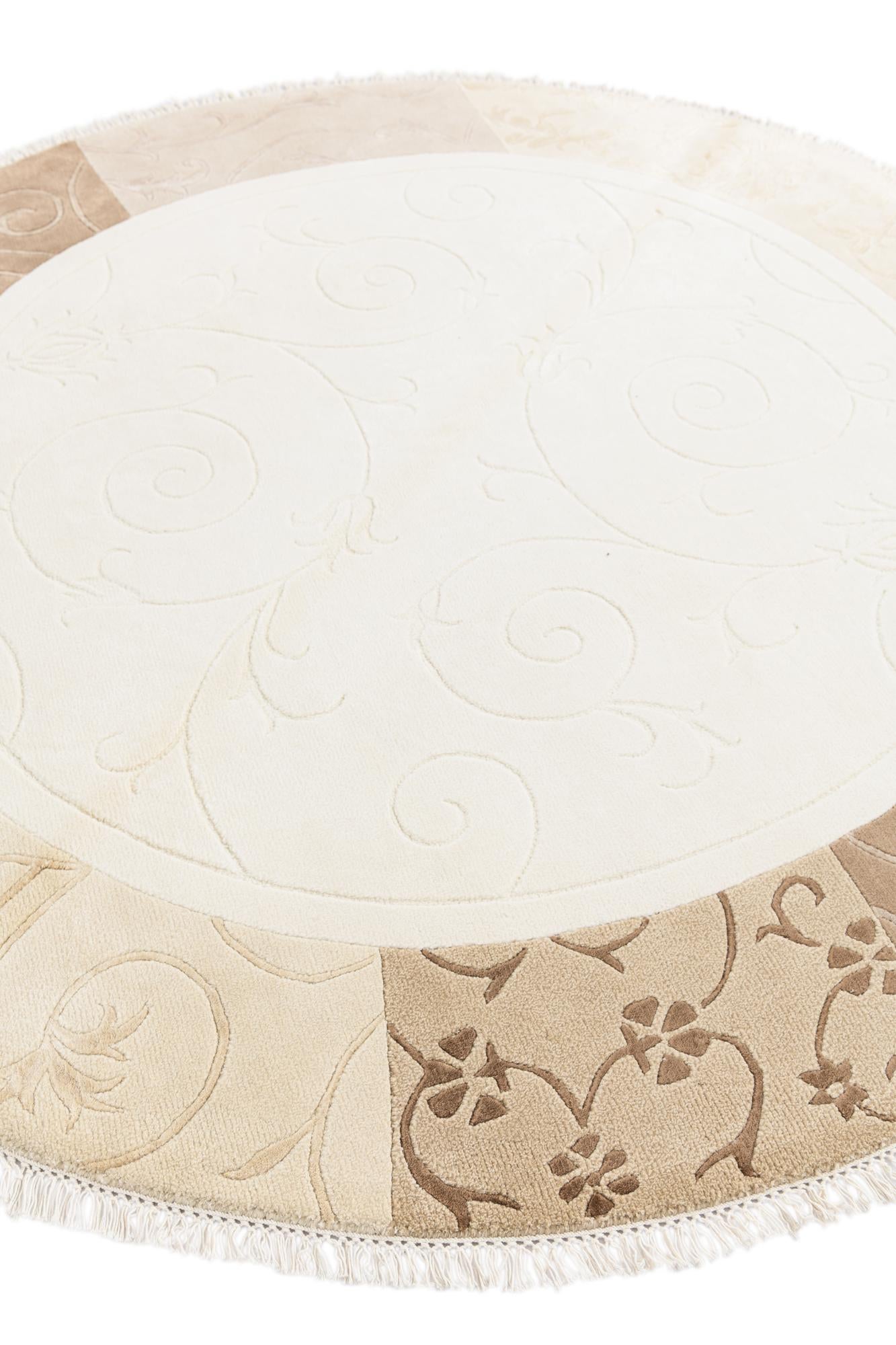 6' 7 x 6' 7 Hand Knotted Darya Wool Round Rug
