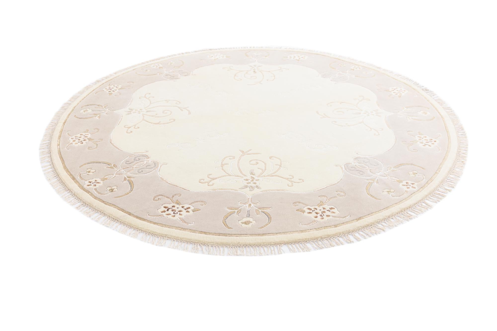 8' 1 x 8' 1 Hand Knotted Darya Wool Round Rug