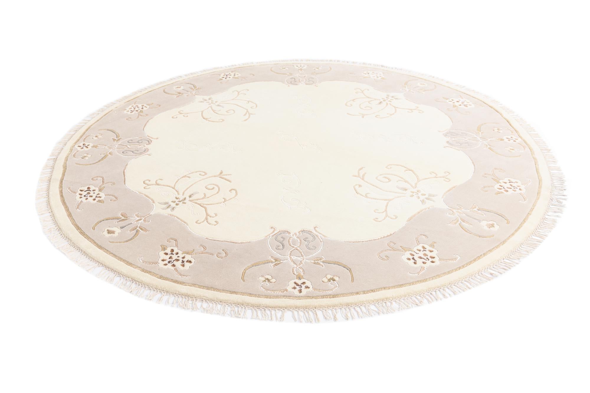 8' 1 x 8' 1 Hand Knotted Darya Wool Round Rug
