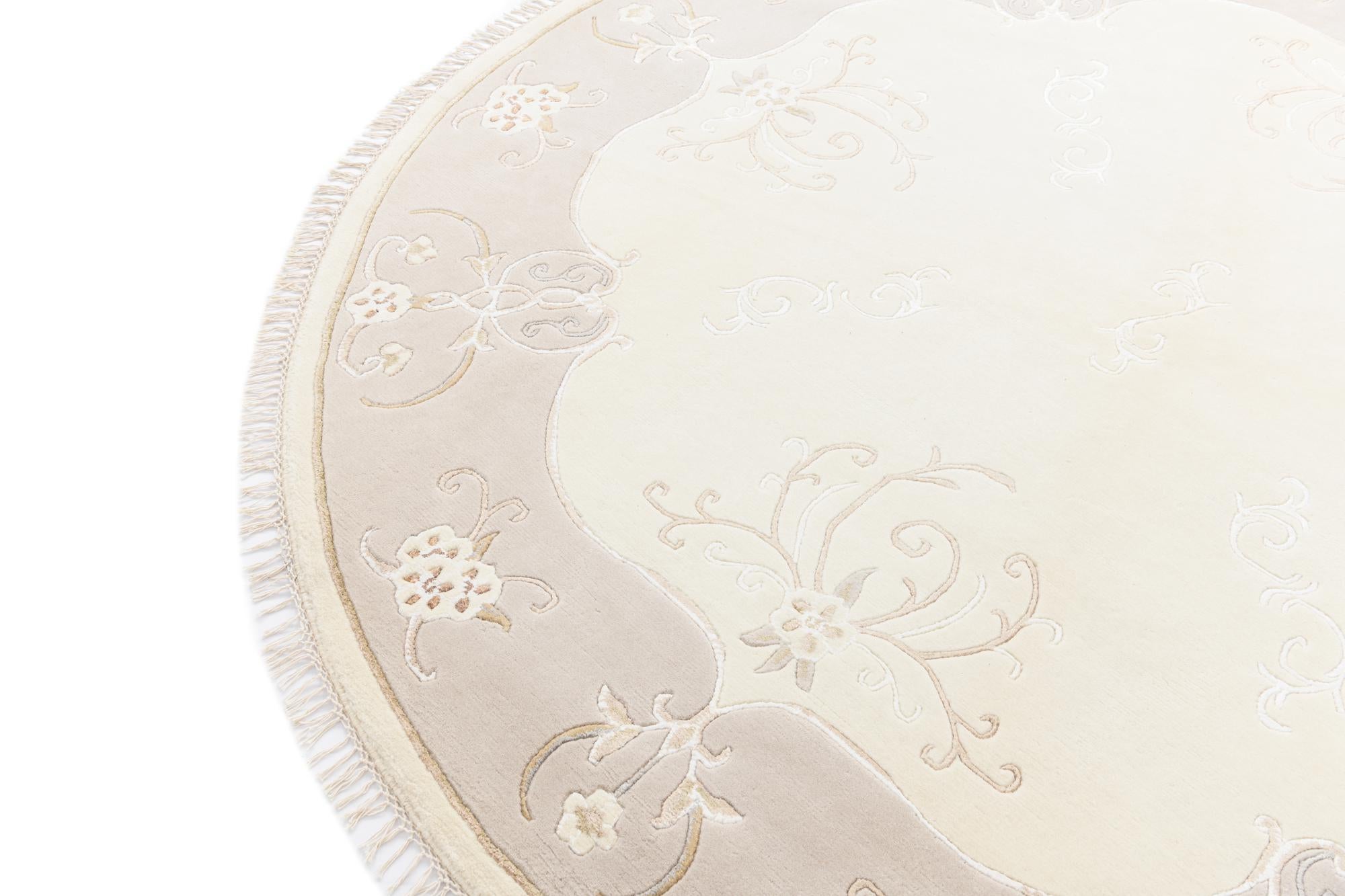 8' 1 x 8' 1 Hand Knotted Darya Wool Round Rug