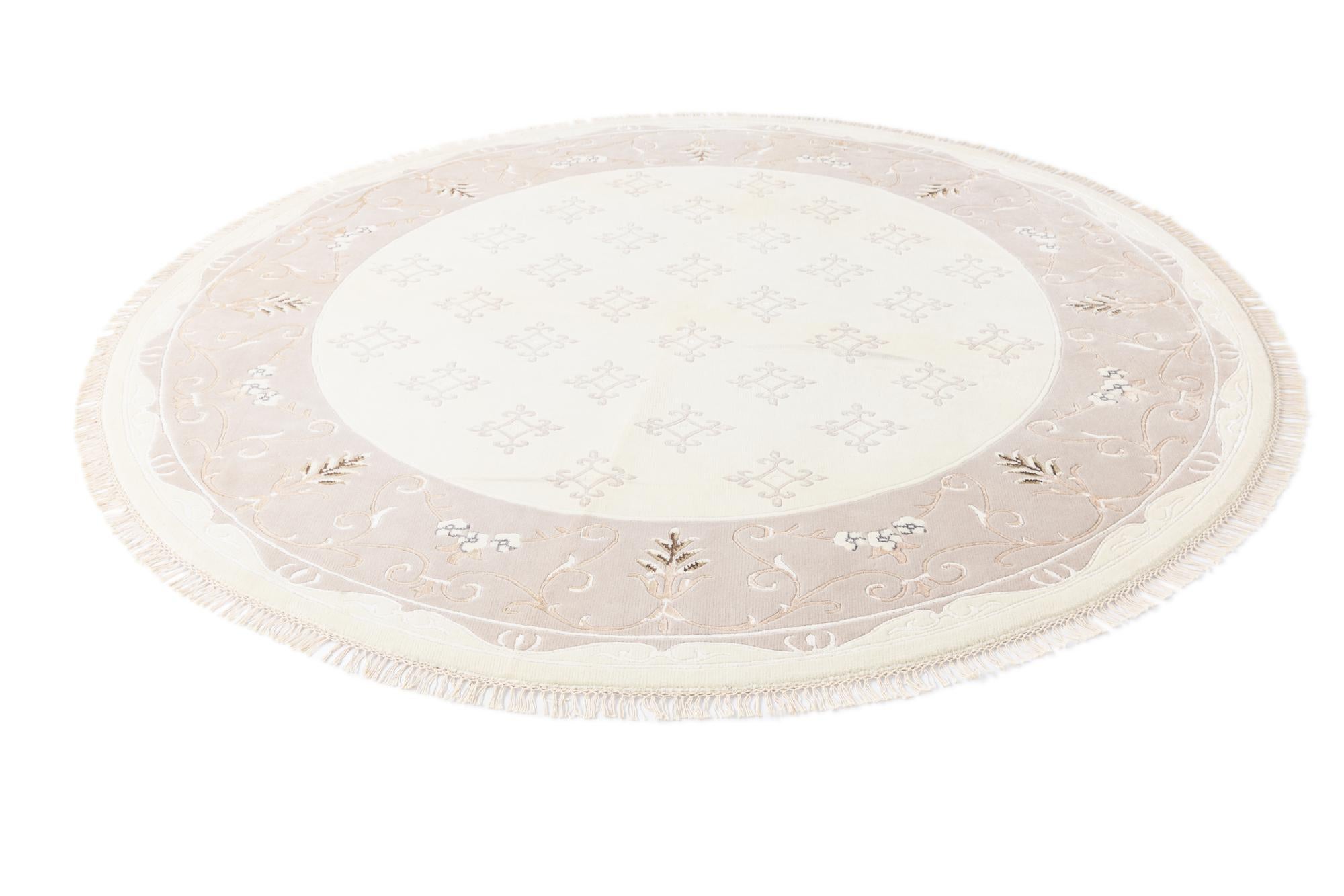 8' 4 x 8' 4 Hand Knotted Darya Wool Round Rug