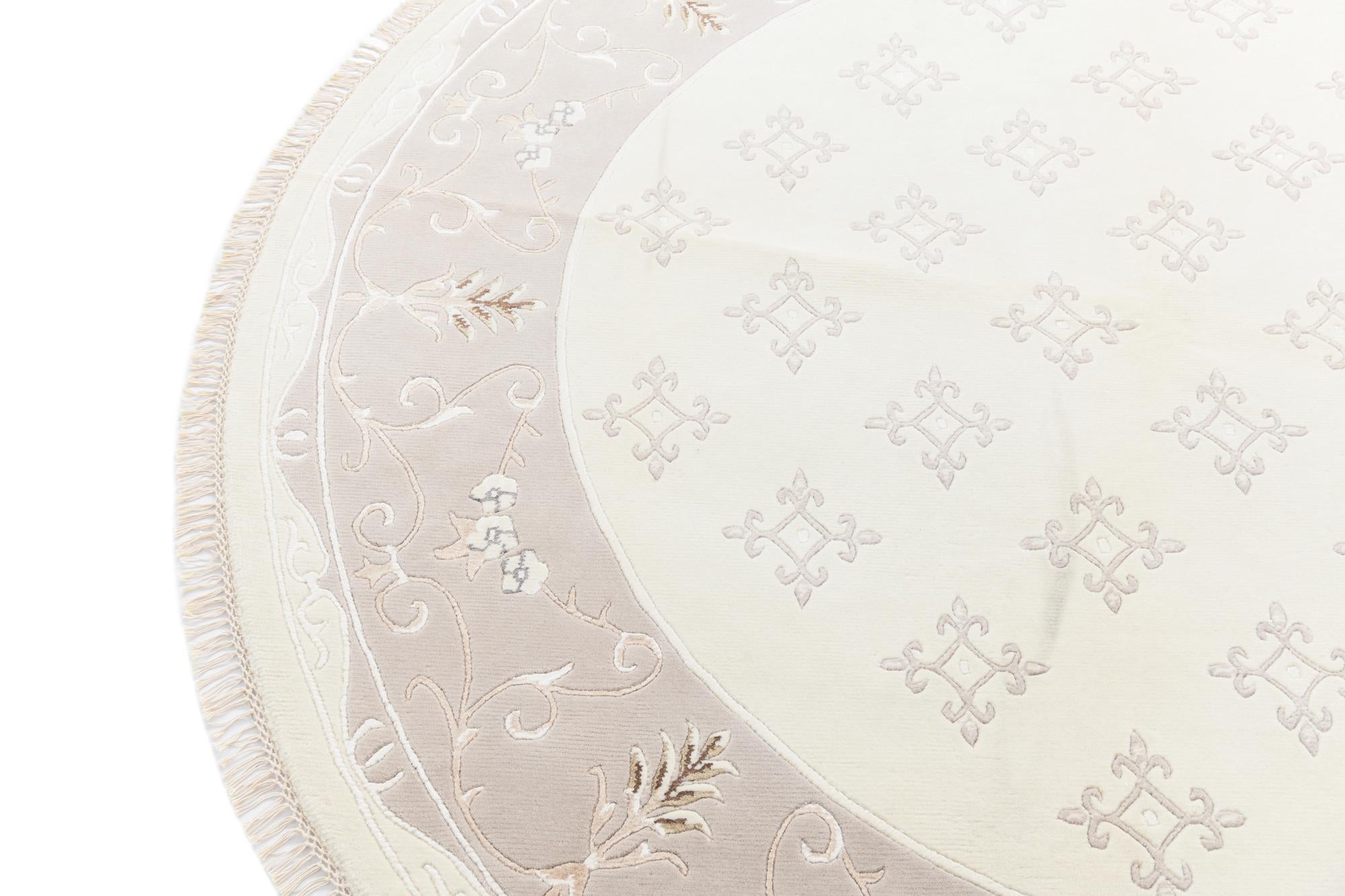 8' 4 x 8' 4 Hand Knotted Darya Wool Round Rug